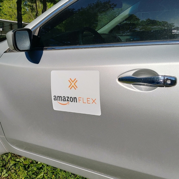 Amazon Flex Car Magnet Set of 2 Delivery Logo Advertisement - Picture 3 of 4